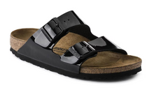 Load image into Gallery viewer, Birkenstock Arizona 2 Strap Sandal Black Patent Birko Flor