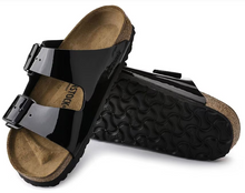Load image into Gallery viewer, Birkenstock Arizona 2 Strap Sandal Black Patent Birko Flor
