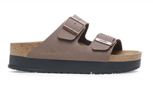 Load image into Gallery viewer, Birkenstock Womens Arizona 2 Strap Flex Platform Sandal Mocha
