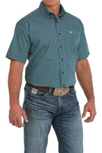 Load image into Gallery viewer, Cinch Men's Short Sleeve Geometric Print Button Down Western Shirt - Blue