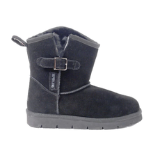 Load image into Gallery viewer, Superlamb Argali Buckle Womens Sheepskin 7.5" Boot Black