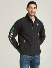 Load image into Gallery viewer, Ariat Mens New Team Softshell Mexico Jacket Black