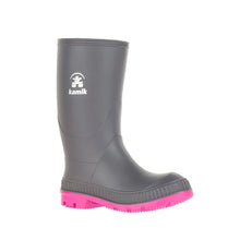 Load image into Gallery viewer, Kamik Youth Stomp Rain Boot Charcoal/Magenta
