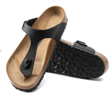 Load image into Gallery viewer, Birkenstock Womens Gizeh Sandal Black Birko-Flor
